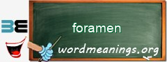 WordMeaning blackboard for foramen